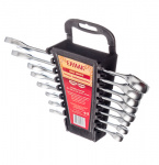 Набор ключей рожково-накидных, 08 предметов пластик холдер матовые CRV 8 - 19мм ЕРМАК