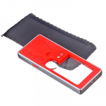 Лупа карманная с подсветкой в чехле, 9x4см, пластик, 3-х/7-ми кратное увеличение