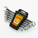 Набор ключей рожков.-накидн. CrV 6-17мм 6шт полиров. ЕРМАК