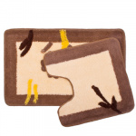 VETTA Набор ковриков 2шт для ванной и туалета, акрил, 50x80см + 50x50см, "Бежевый цветок", SCF11-064