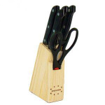 Набор ножей 6пр. черн.руч. в колодке ST-3572