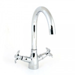 Смеситель для кухни 604-84, литой нос, керам. кран-буксы 1/2", хром RAIN