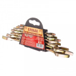 Набор ключей рожковых, 06 предметов пластик (желтый цинк) 8x10 - 17x19мм ЕРМАК