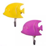 ВЕСЕЛЫЙ РОДЖЕР Acrylic Набор крючков самоклеющихся, 2шт, акрил, пластик,  металл, "Рыбки", 6 цветов