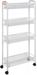 Этажерка 4 полки Ладья 14К Э372Ч колеса 450*180*985мм серая