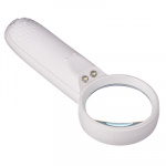 Лупа с подсветкой d4,5см, пластик, белая, 5-ти кратное увеличение