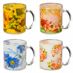 Кружка стеклянная, 350мл, "Душистые цветы"