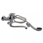 Смеситель Queen для ванны, дл. изогнутый излив, керам. картридж 40 мм, хром CRYSTAL mix