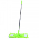 Швабра с насадкой из микрофибры букли, ручка телескоп. сталь, 120см