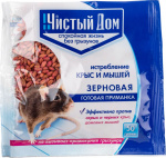 Чистый дом зерновая приманка от крыс и мышей 50г