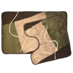 Набор ковриков 2шт для ванной и туалета акрил 50x80см + 50x50см Графика беж SCF12-005B VETTA