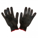 Перчатки х/б вязаные двойные утепленные с ПВХ покрытием черные, серые