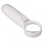 Лупа с подсветкой d3,5см, пластик, белая, 12-ти кратное увеличение