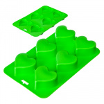 VETTA Форма силиконовая 6 ячеек, 16.5х24.5см, "Сердечки", 4 цвета, HS-011B