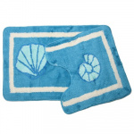 Набор ковриков ГОЛУБОЙ РАКУШКА акрил 2шт для ванной и туалета 50х80+50х50 VETTA