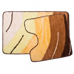 VETTA Набор ковриков 2шт для ванной и туалета, акрил, 50x80см + 50x50см, "Графика", желтый