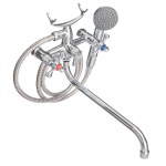 Смеситель для ванны 510-03, дл. нос, керам. кран-буксы 1/2", хром RAIN