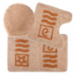 VETTA Набор ковриков 3шт для ванной и туалета, акрил, 50*80 + 50*50 + 47*50см, крем брюле, SCF06-035