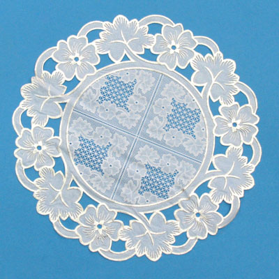 Салфетка ажурная 30см белая серебро арт SS105 VETTA Салфетка ажурная 30см белая серебро арт SS105 VETTA