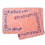 VETTA Набор ковриков 2шт для ванной и туалета, акрил, 50x80см + 50x50см, "Завиток", корич.