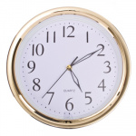 Часы настенные d27см, пластик, 1хАА, с каймой под золото