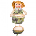 Навеска для мелочей "Девочка", 54см, два кармана, полиэстер, хлопок, 4 цвета