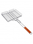 GRILLBOOM Решетка-гриль для мяса, углеродистая сталь, 62х30х24см (глубина 4см), хромированная