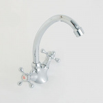 Смеситель для кухни, керам. кран-буксы 1/2, хром, Blues 857 CRYSTAL