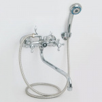 Смеситель для ванны, дл. нос, керам. кран-буксы 1/2, хром, Blues 857 CRYSTAL