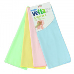 Салфетка из микрофибры, для стекол и зеркал, 30х40см, 210 г/кв.м. VETTA