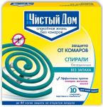 Спирали от комаров без запаха Чистый Дом 02-076