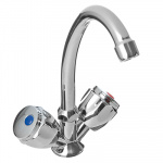 Смеситель Quartz 9826 (НВ22) для кухни, резин. кран-буксы 3/8", хром