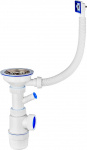 Сифон Элит 114мм 3-1/2*40 с гибким переливом + отвод для стиральной машины