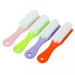 Щетка с ручкой универсальная, для одежды и обуви, пластик, прозрачная с белой щетиной 17х2,5см