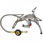 ЧИНГИСХАН Плитка складная газовая с удлинителем, нерж.сталь, 15х15х8см, 3кВт KL-S4