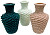 Ваза декоративная, пластик, 19.5x13 см, 3 цвета, арт.48