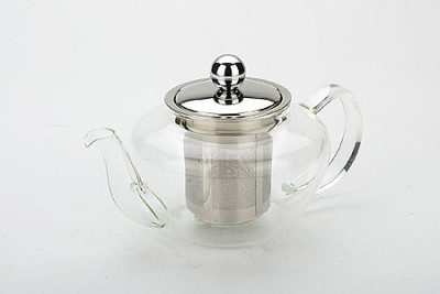 Чайник заварочный стекло 0,6л метал.ситечко, мет.крышка 20772