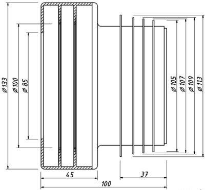 Манжета переходная Орио С-198 прямая