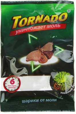 Антимоль ТОРНАДО шарики 50гр Хвоя