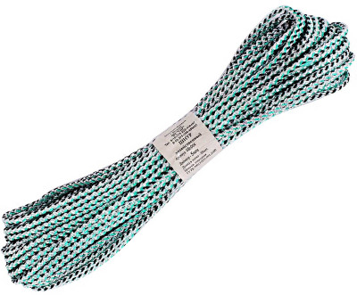 Шнур хозяйственный 5мм 20м белый, цветной вязаный полипр. с серд.