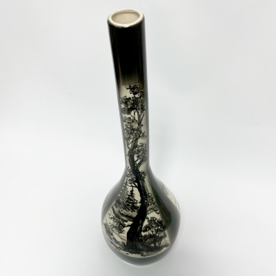 Ваза Черная природа Гжель большая