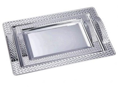 Поднос из нержавейки с ручками KH1741 27*19,5см