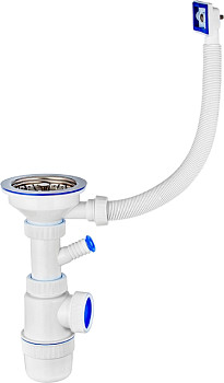 Сифон Элит 112мм 31/2*40 с круглым переливом + отвод для стиральной машины