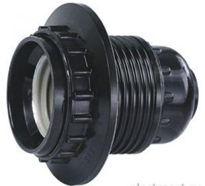 Патрон карболитовый E27 подвесной с приж. кольцом Н12РП-01