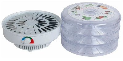 Сушилка Ветерок 3 сита прозрачная для овощей и фруктов электр