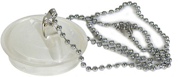 Пробка для ванной с цепочкой прозрачная 4,5см*50см