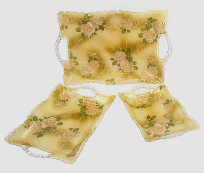 Поднос пласт. набор 3пр. Чайная роза 3236 SK