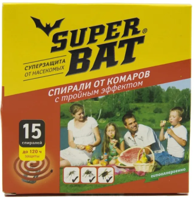 Спирали Супербат красные Тройной эффект