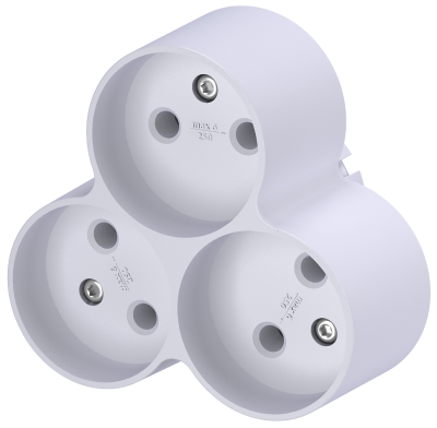 Тройник на 3 роз. б/з 6А Фотон