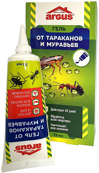 Аргус гель от тараканов, муравьев туба 75мл
